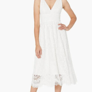 Shoshanna Women's Christabella Dress Sleeveless Lace Midi Dress size 6